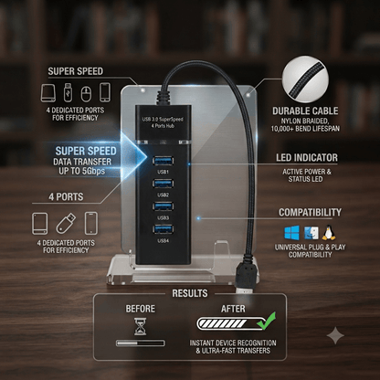 USB 3.0 SuperSpeed 4-Port Hub