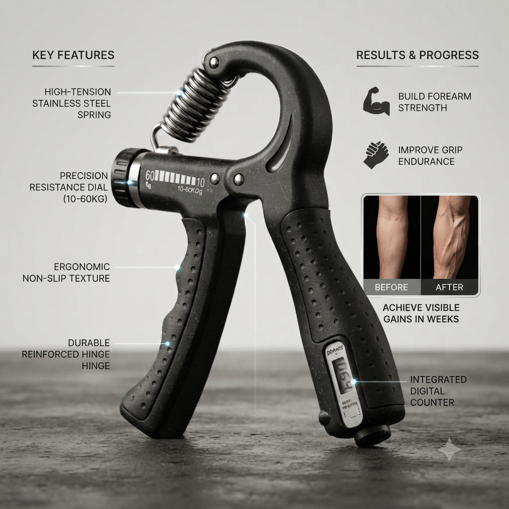 GripPro Adjustable Hand Gripper & Counter