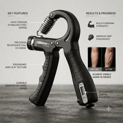 GripPro Adjustable Hand Gripper & Counter